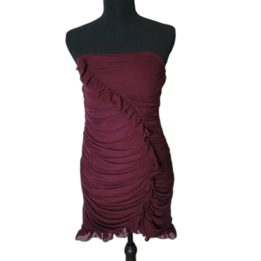 NWOT Wild-fable Women's Burgundy and Red Dress Size M